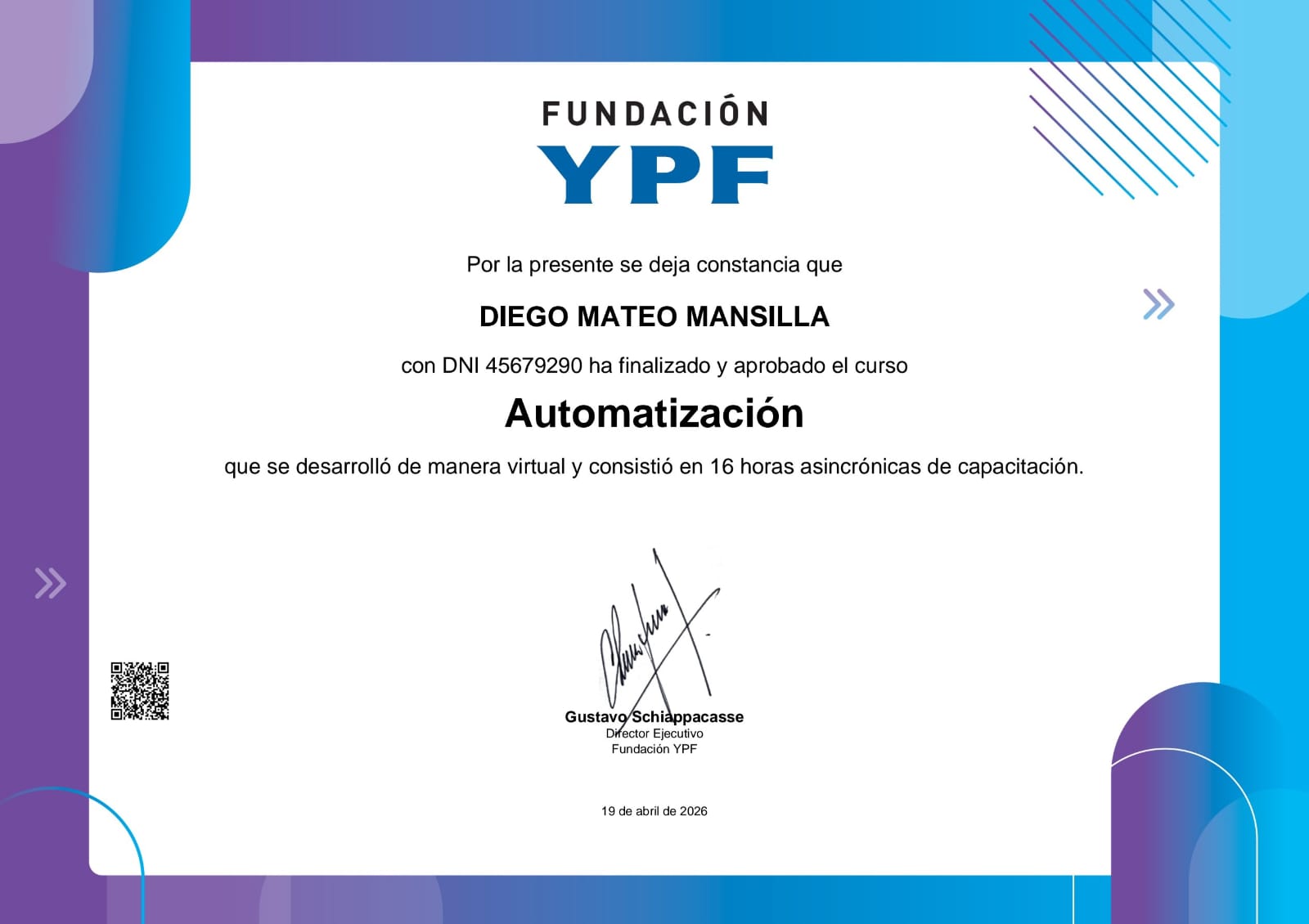 Certificado Automatización