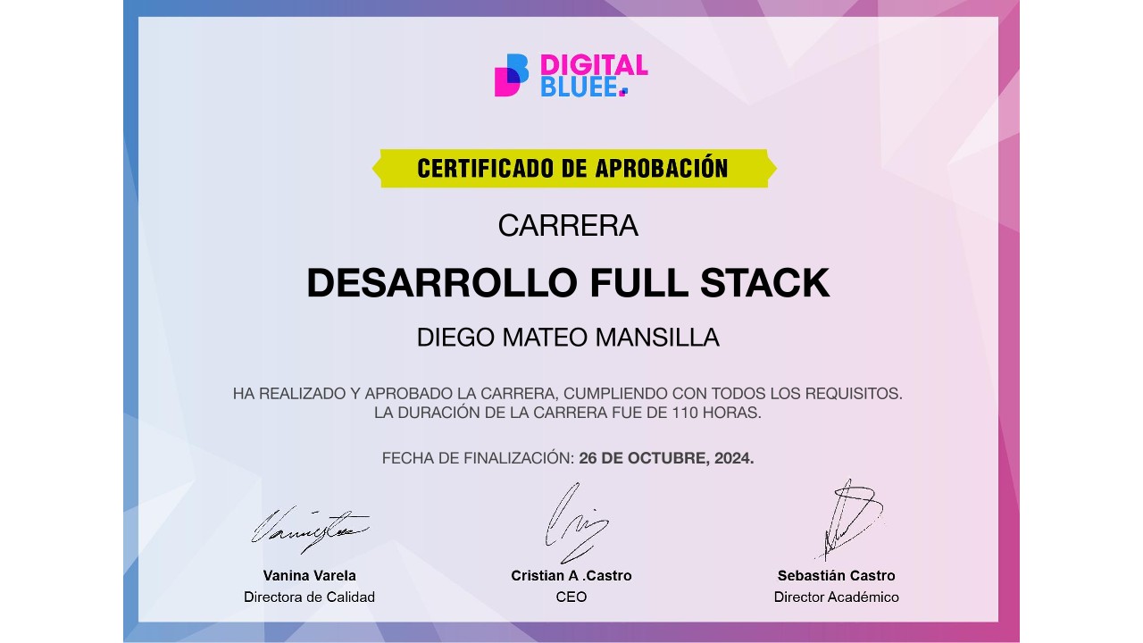 Certificado Mern